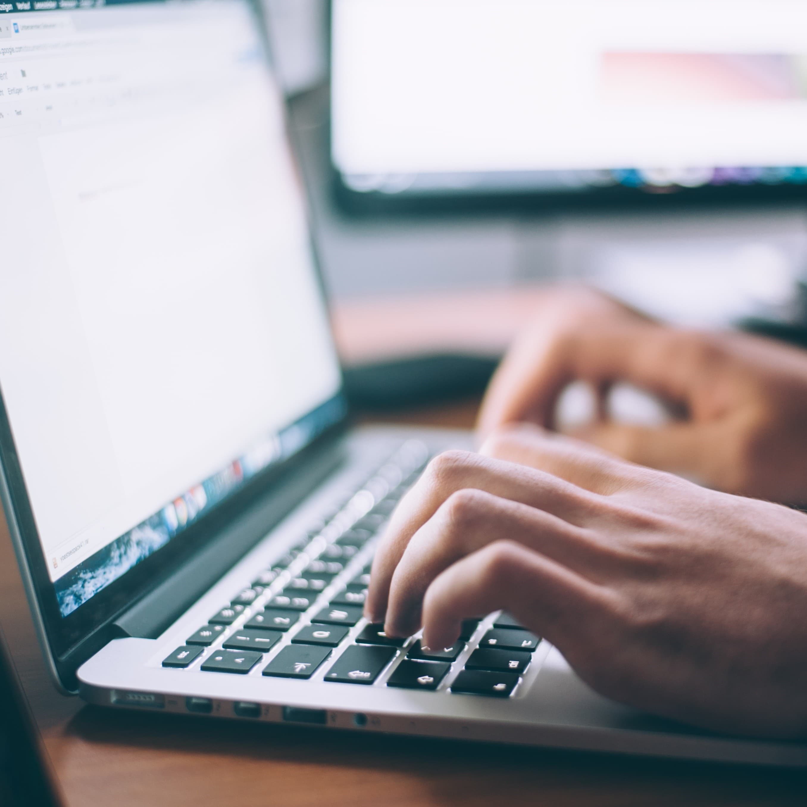 Creating written content at a desk